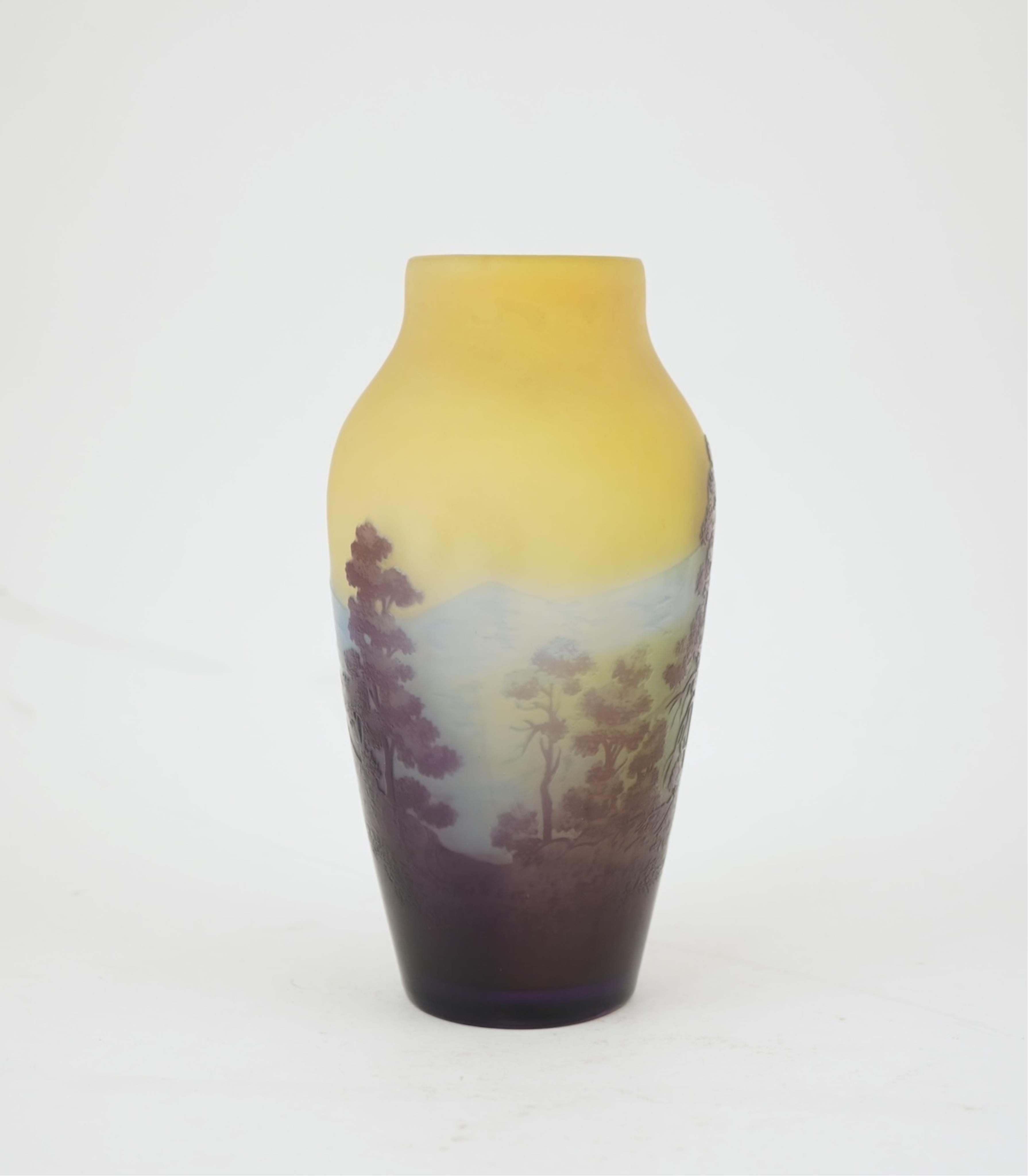A Gallé cameo glass ‘landscape’ vase